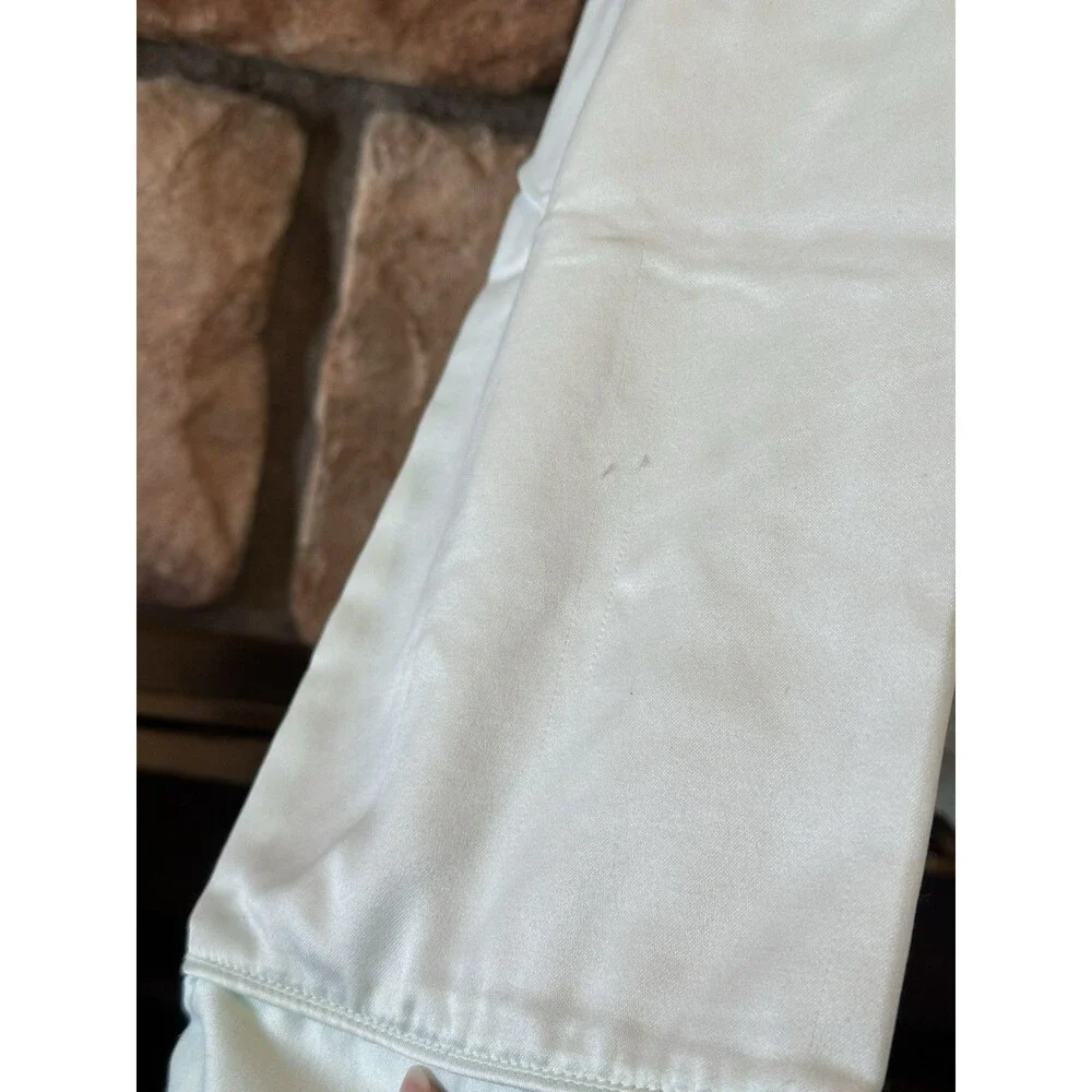 VTG Miss Elaine Satin Pajamas Long Sleeve Set Pants Top L Mint Pastel Green 2Pc